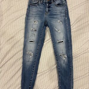Distressed Blue skinny ankle Jeans Kancan size 25